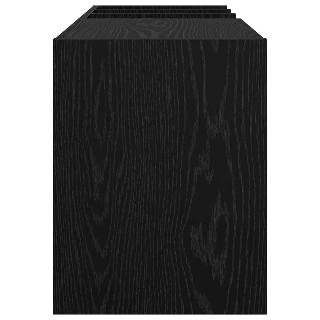 Platenkast met plank Zwart Eiken 78.5 x 35 x 45 cm Bewerkt hout is nu te koop bij PeponiXL, paradijselijk wonen!