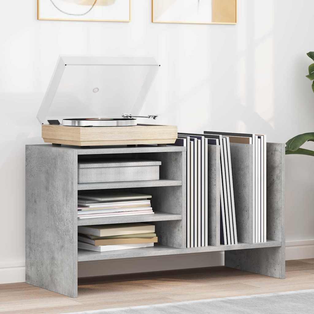 Platenkast met plank Beton Grijs 78.5 x 35 x 45 cm Bewerkt hout is nu te koop bij PeponiXL, paradijselijk wonen!
