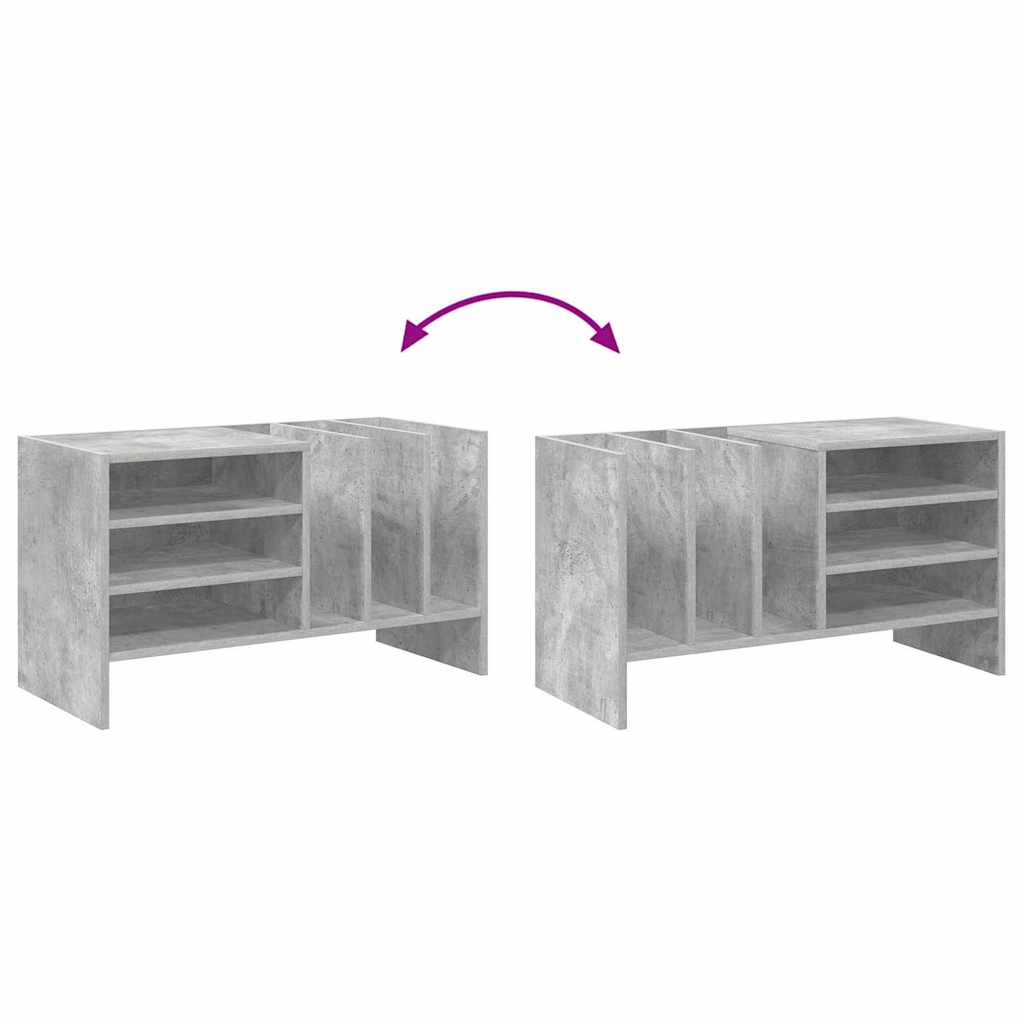 Platenkast met plank Beton Grijs 78.5 x 35 x 45 cm Bewerkt hout is nu te koop bij PeponiXL, paradijselijk wonen!