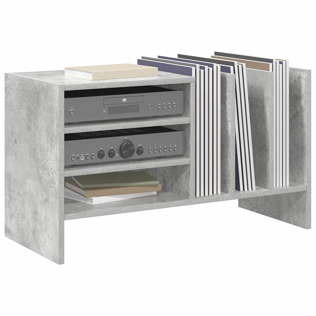 Platenkast met plank Beton Grijs 78.5 x 35 x 45 cm Bewerkt hout is nu te koop bij PeponiXL, paradijselijk wonen!