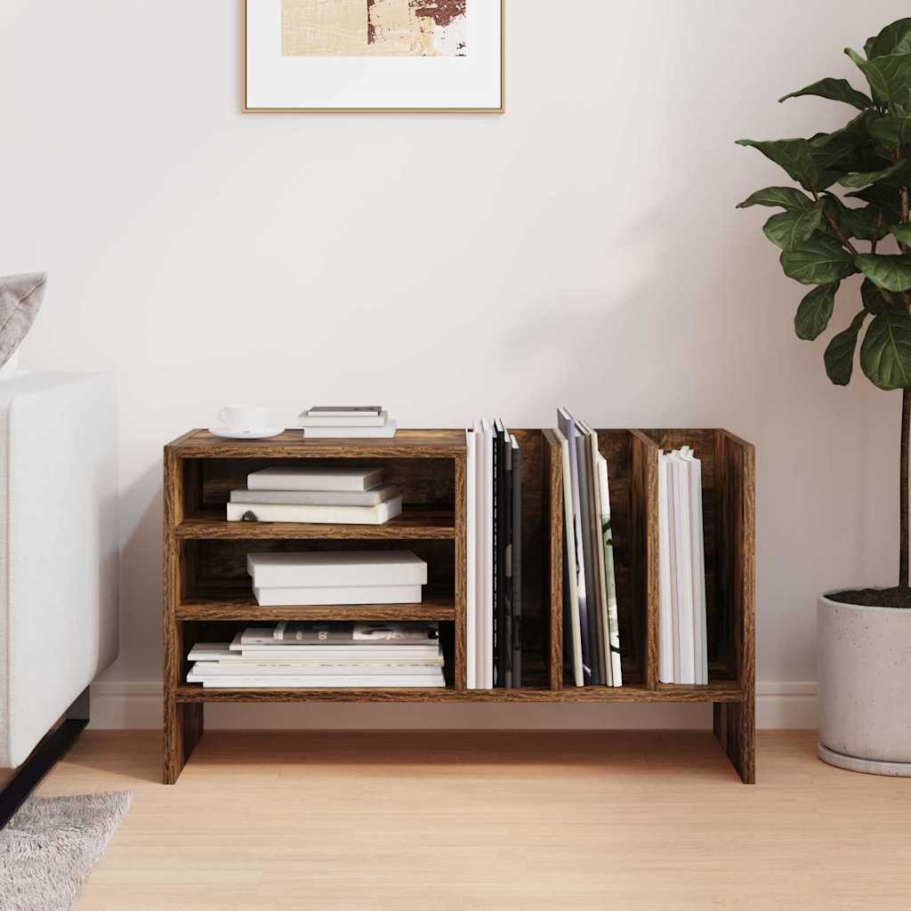 Platenkast Gerookt eiken 78.5 x 35 x 45 cm Bewerkt hout is nu te koop bij PeponiXL, paradijselijk wonen!