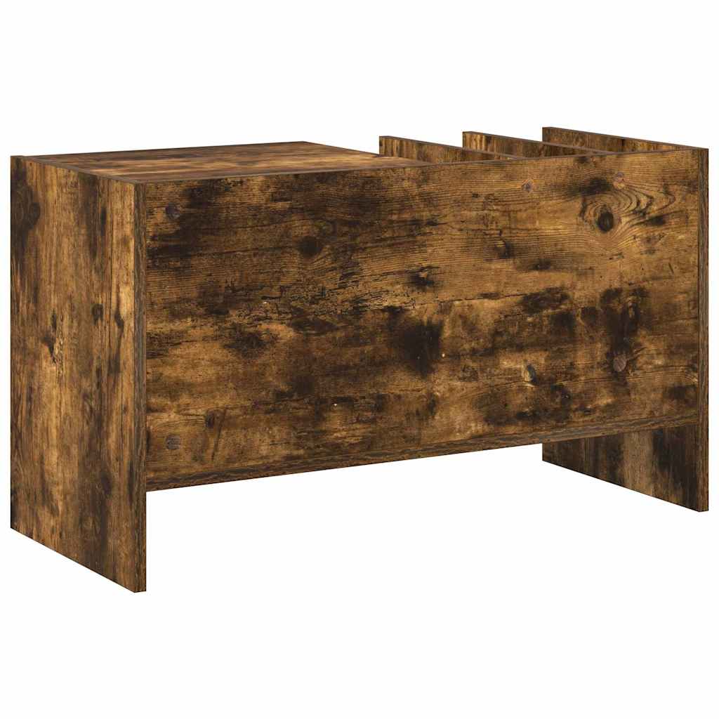 Platenkast Gerookt eiken 78.5 x 35 x 45 cm Bewerkt hout is nu te koop bij PeponiXL, paradijselijk wonen!