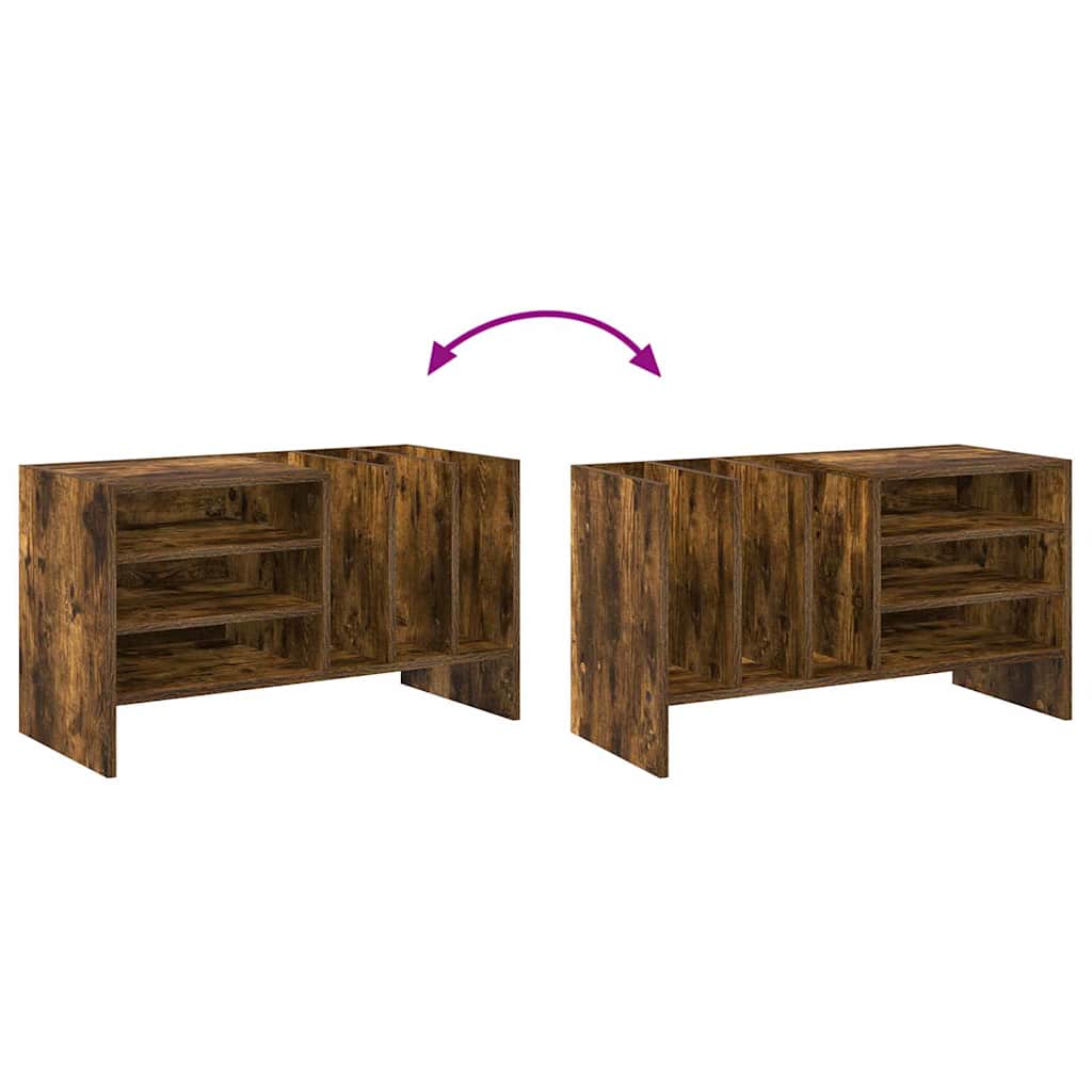 Platenkast Gerookt eiken 78.5 x 35 x 45 cm Bewerkt hout is nu te koop bij PeponiXL, paradijselijk wonen!
