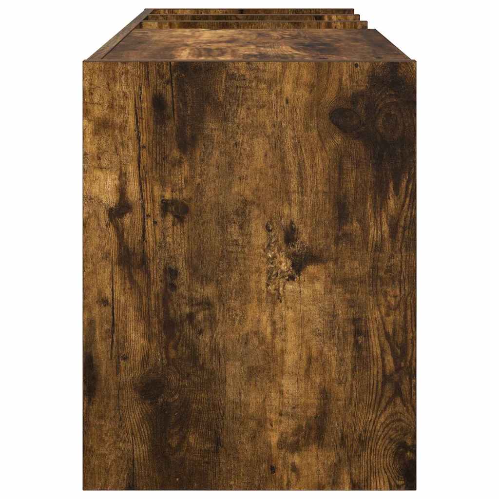 Platenkast Gerookt eiken 78.5 x 35 x 45 cm Bewerkt hout is nu te koop bij PeponiXL, paradijselijk wonen!