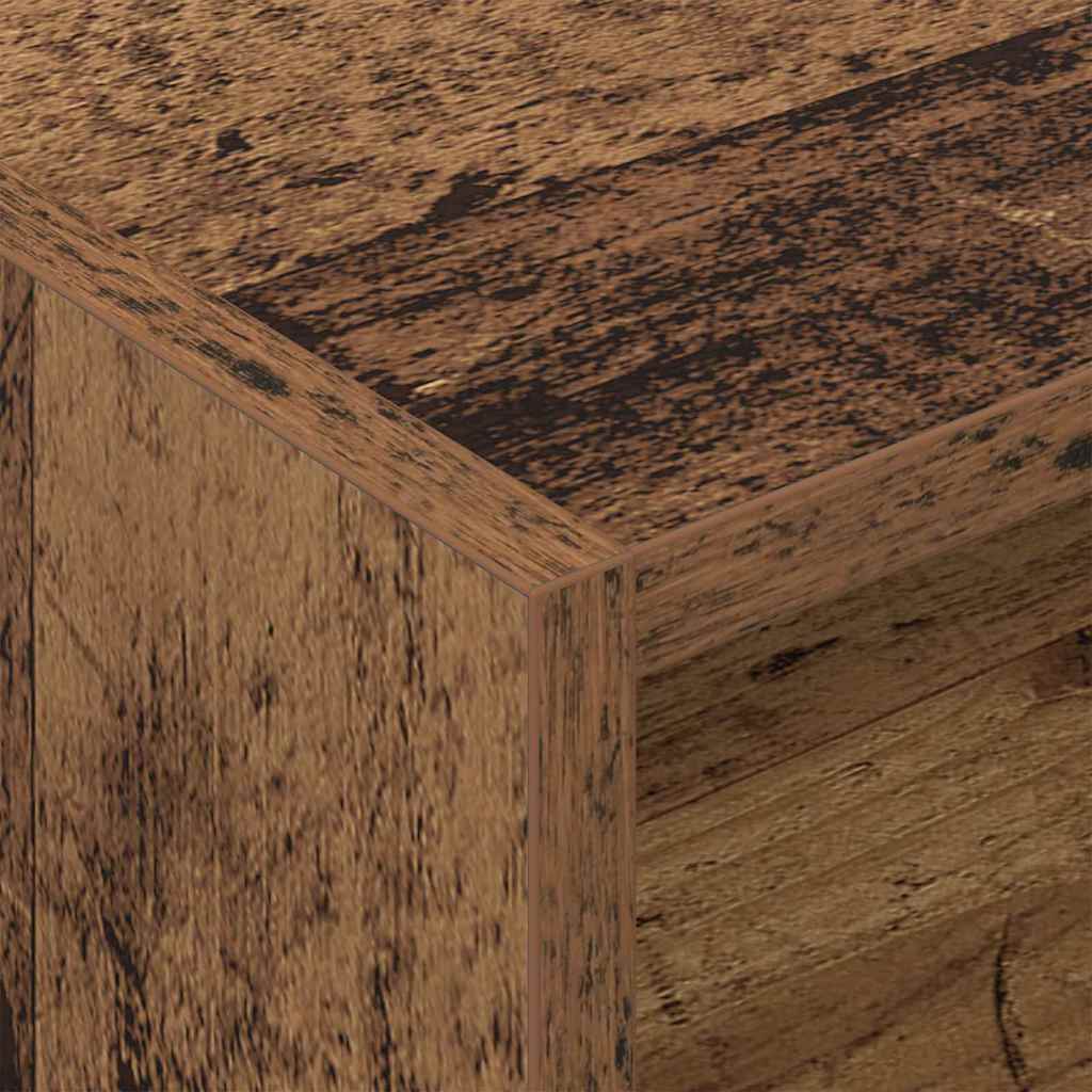 Platenkast met plank Oudhout 78.5 x 35 x 45 cm Bewerkt hout is nu te koop bij PeponiXL, paradijselijk wonen!