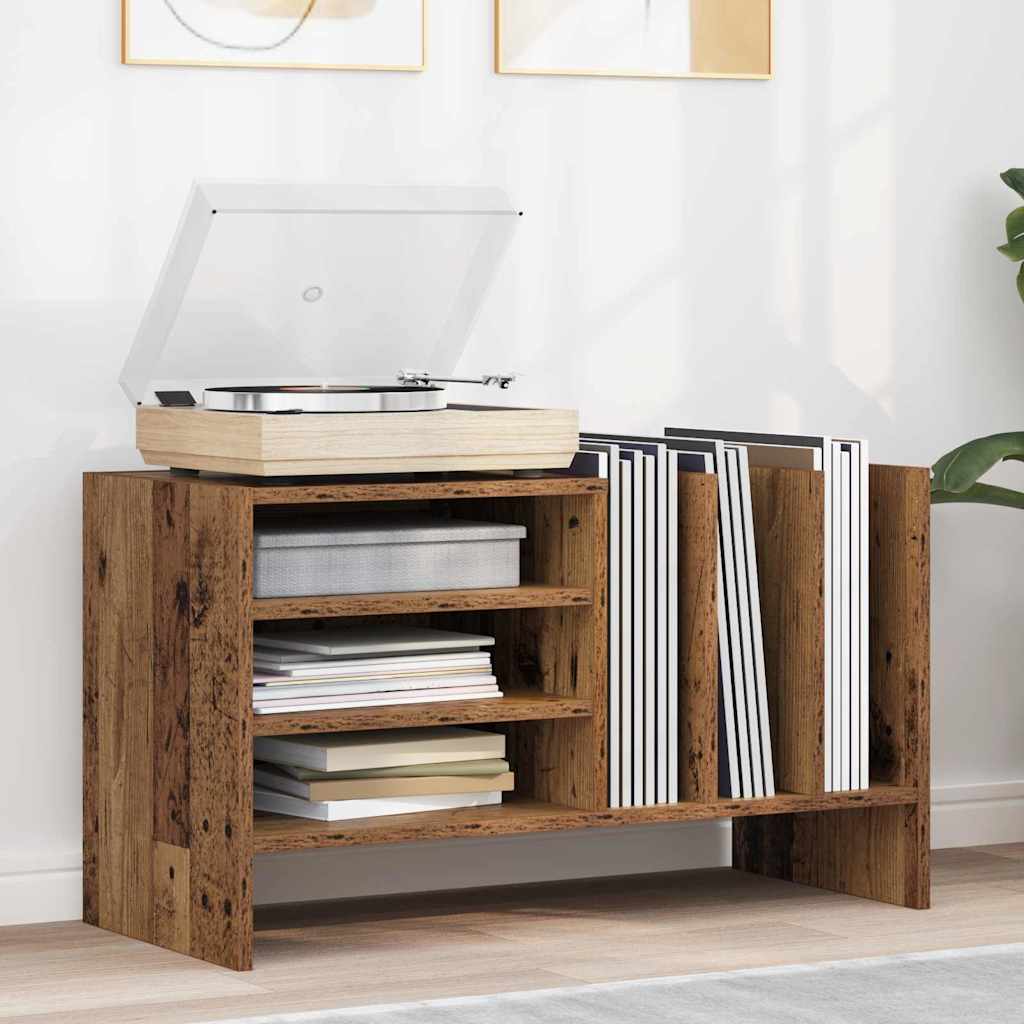 Platenkast met plank Oudhout 78.5 x 35 x 45 cm Bewerkt hout is nu te koop bij PeponiXL, paradijselijk wonen!