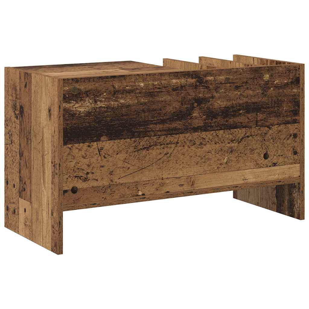 Platenkast met plank Oudhout 78.5 x 35 x 45 cm Bewerkt hout is nu te koop bij PeponiXL, paradijselijk wonen!