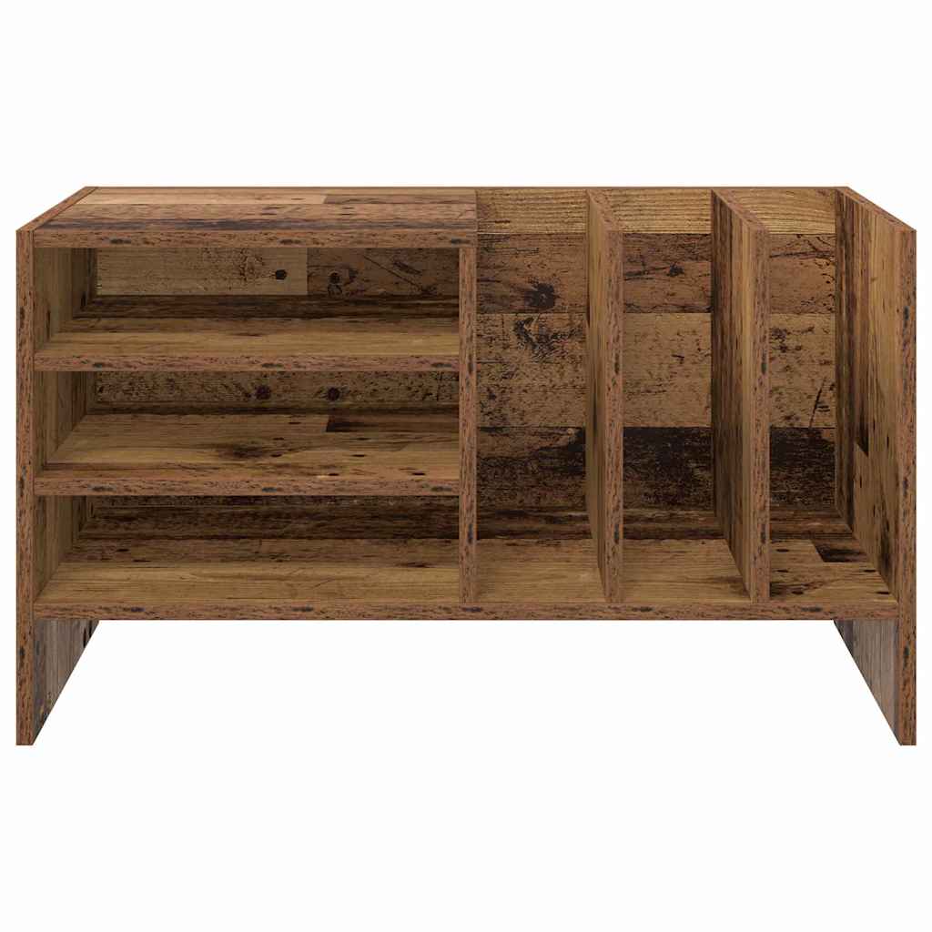 Platenkast met plank Oudhout 78.5 x 35 x 45 cm Bewerkt hout is nu te koop bij PeponiXL, paradijselijk wonen!