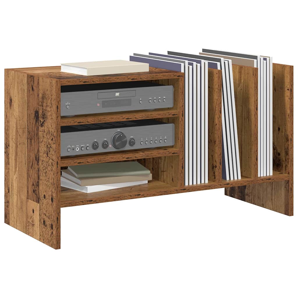 Platenkast met plank Oudhout 78.5 x 35 x 45 cm Bewerkt hout is nu te koop bij PeponiXL, paradijselijk wonen!