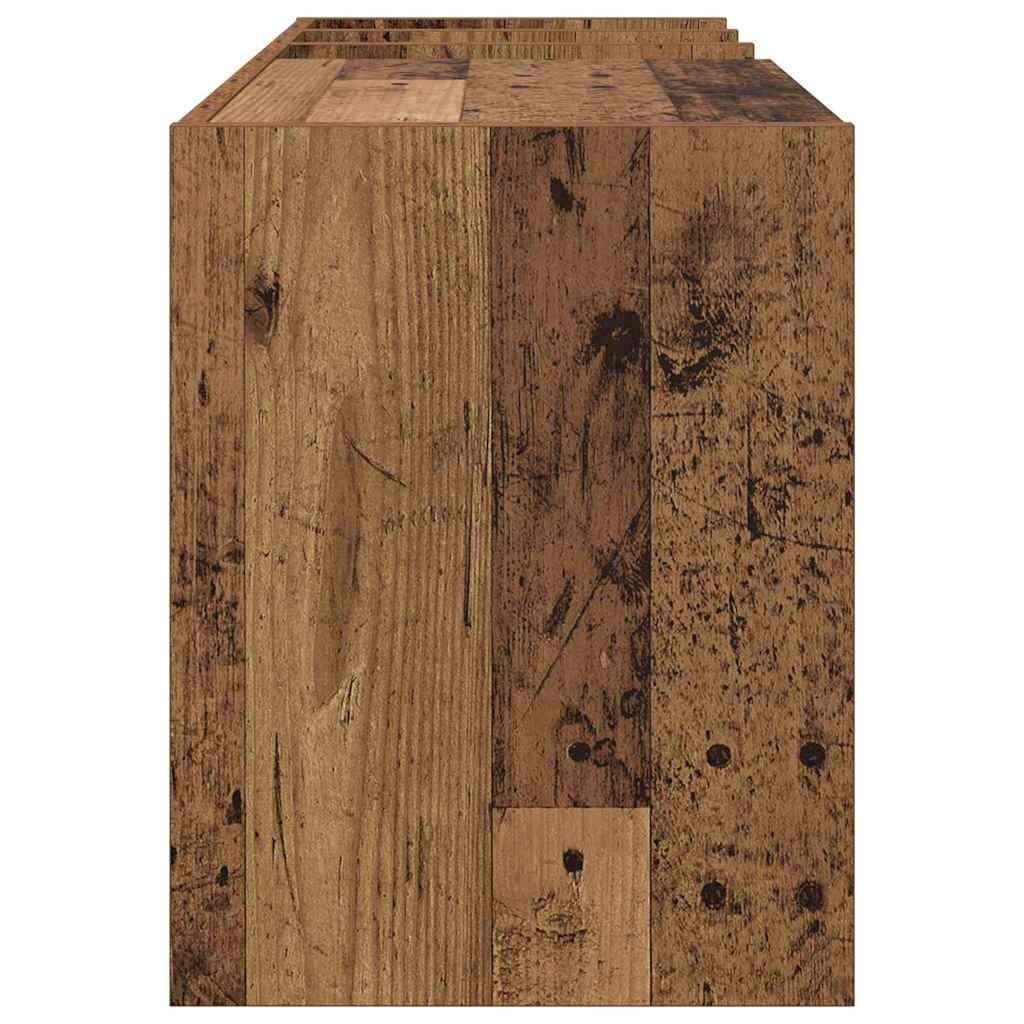 Platenkast met plank Oudhout 78.5 x 35 x 45 cm Bewerkt hout is nu te koop bij PeponiXL, paradijselijk wonen!