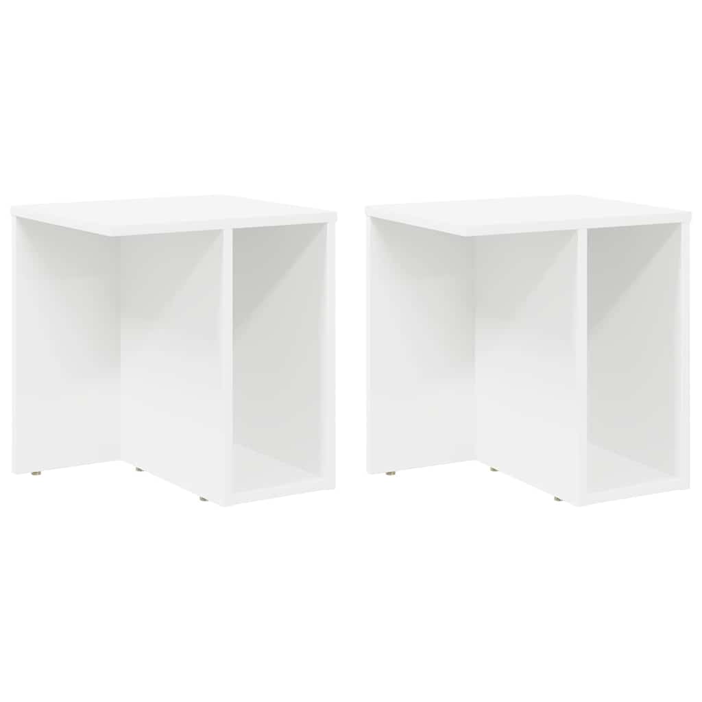 Bijzettafel 2 pcs Wit 37 x 32 x 40 cm Bewerkt hout is nu te koop bij PeponiXL, paradijselijk wonen!