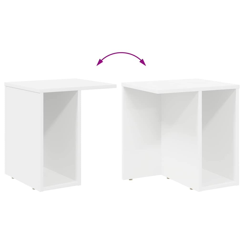 Bijzettafel 2 pcs Wit 37 x 32 x 40 cm Bewerkt hout is nu te koop bij PeponiXL, paradijselijk wonen!