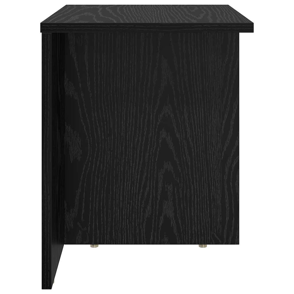 Bijzettafel Zwart Eiken 37 x 32 x 40 cm Bewerkt hout is nu te koop bij PeponiXL, paradijselijk wonen!