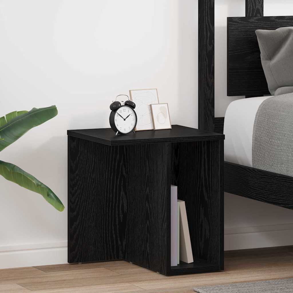 Bijzettafel 2 pcs Zwart Eiken 37 x 32 x 40 cm Bewerkt hout is nu te koop bij PeponiXL, paradijselijk wonen!