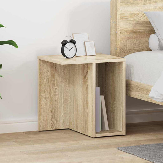 Bijzettafel Sonoma Eiken 37 x 32 x 40 cm Bewerkt hout is nu te koop bij PeponiXL, paradijselijk wonen!