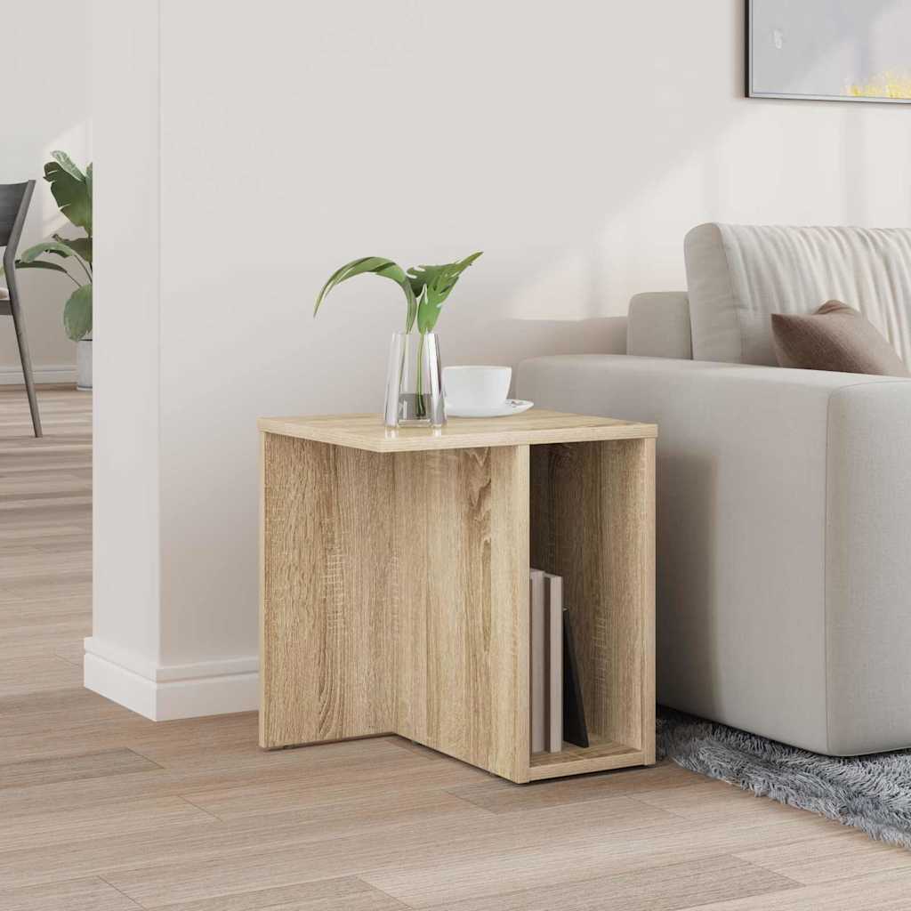 Bijzettafel Sonoma Eiken 37 x 32 x 40 cm Bewerkt hout is nu te koop bij PeponiXL, paradijselijk wonen!