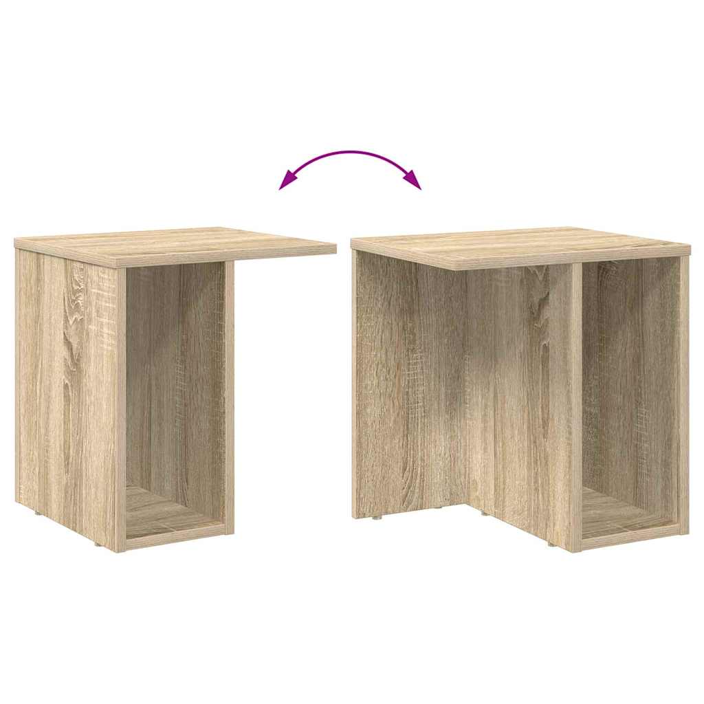 Bijzettafel 2 pcs Sonoma Eiken 37 x 32 x 40 cm Bewerkt hout is nu te koop bij PeponiXL, paradijselijk wonen!