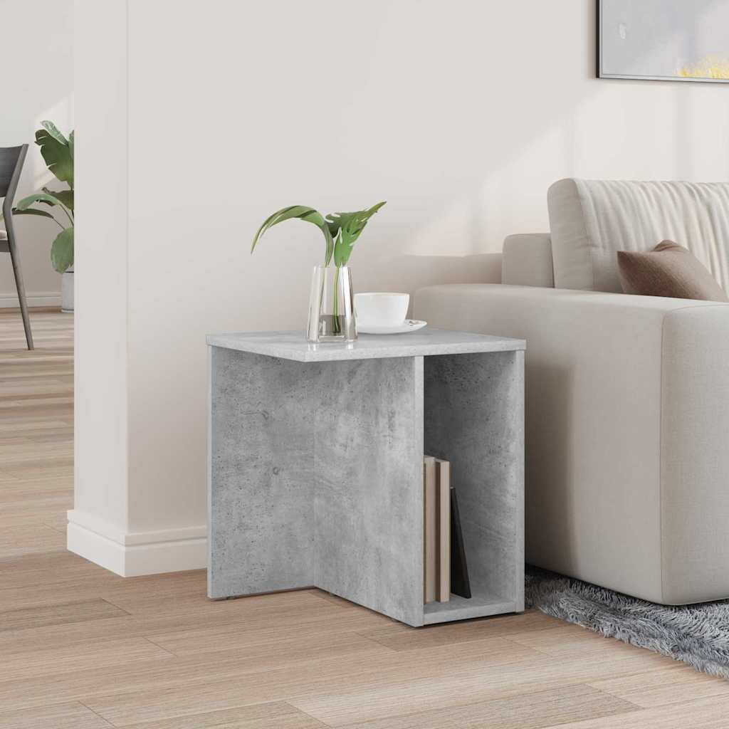 Bijzettafel Beton Grijs 37 x 32 x 40 cm Bewerkt hout is nu te koop bij PeponiXL, paradijselijk wonen!