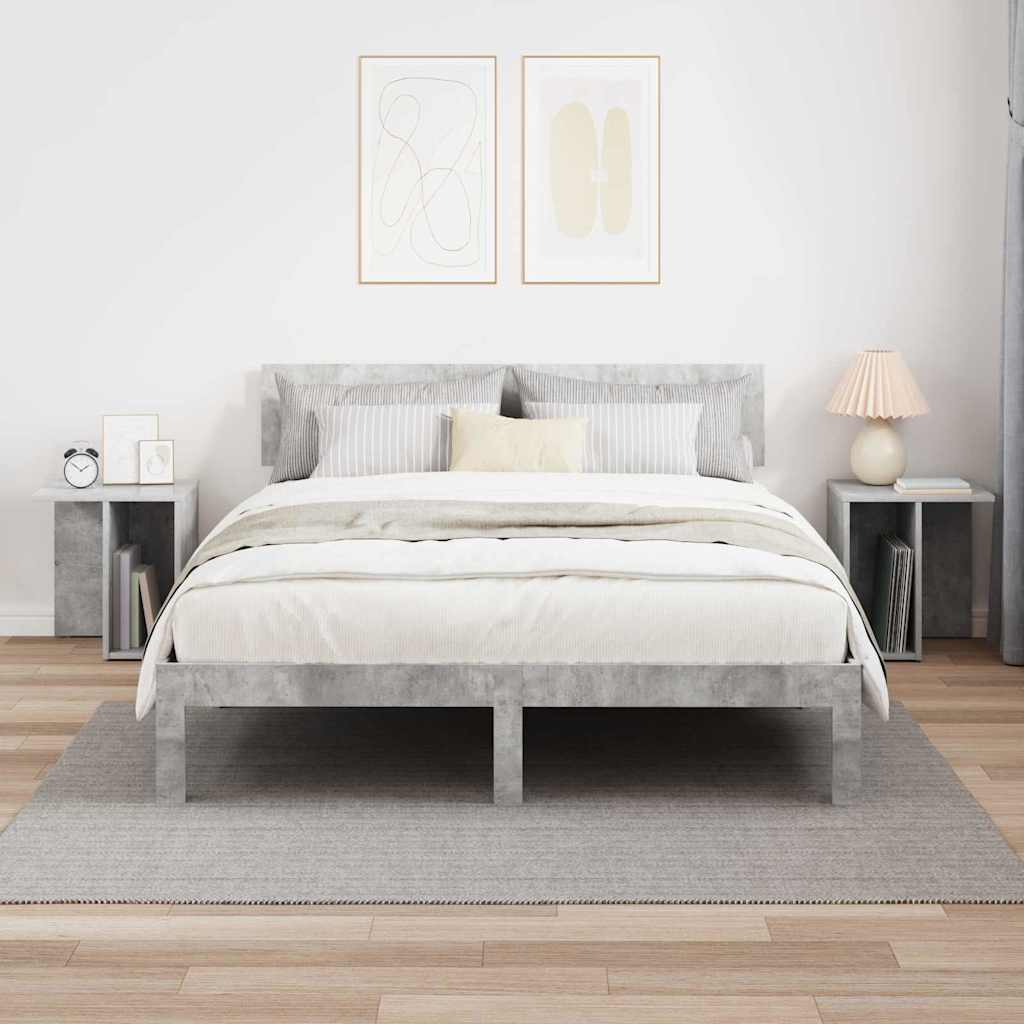 Bijzettafel 2 pcs Beton Grijs 37 x 32 x 40 cm Bewerkt hout is nu te koop bij PeponiXL, paradijselijk wonen!
