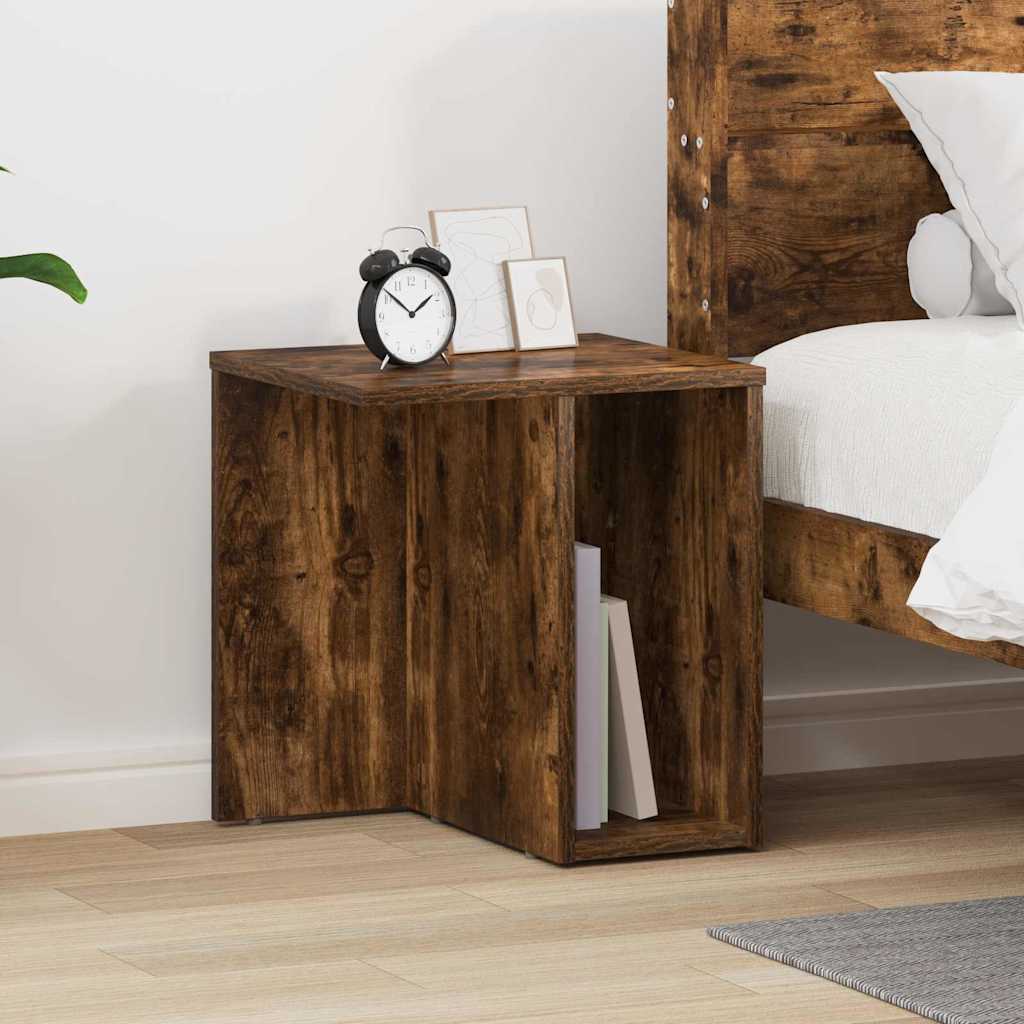 Bijzettafel Gerookt eiken 37 x 32 x 40 cm Bewerkt hout is nu te koop bij PeponiXL, paradijselijk wonen!