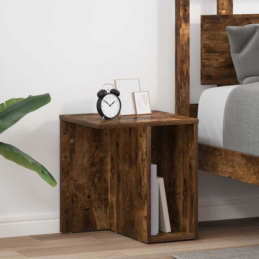 Bijzettafel 2 pcs Gerookt eiken 37 x 32 x 40 cm Bewerkt hout is nu te koop bij PeponiXL, paradijselijk wonen!