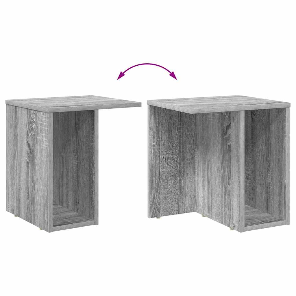Bijzettafel Grijs Sonoma 37 x 32 x 40 cm Bewerkt hout is nu te koop bij PeponiXL, paradijselijk wonen!