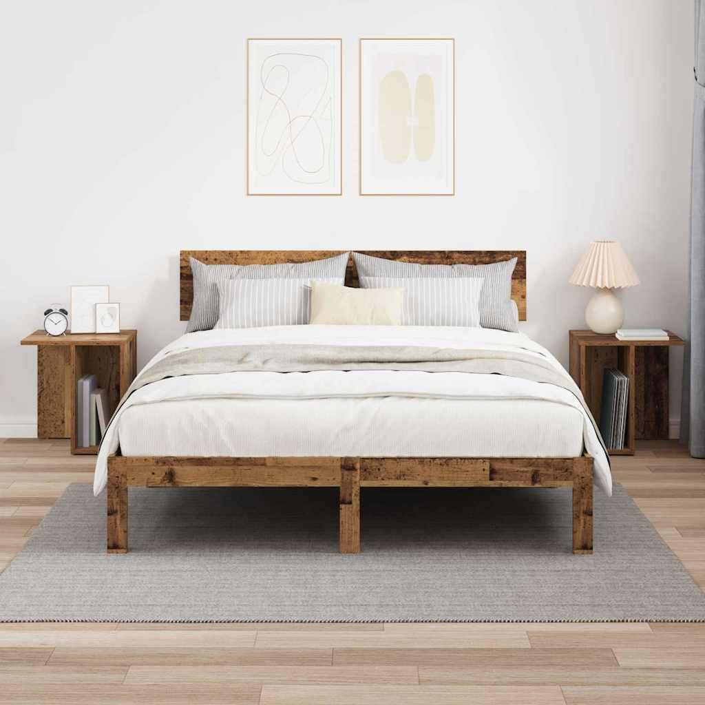 Bijzettafel 2 pcs Oudhout 37 x 32 x 40 cm Bewerkt hout is nu te koop bij PeponiXL, paradijselijk wonen!