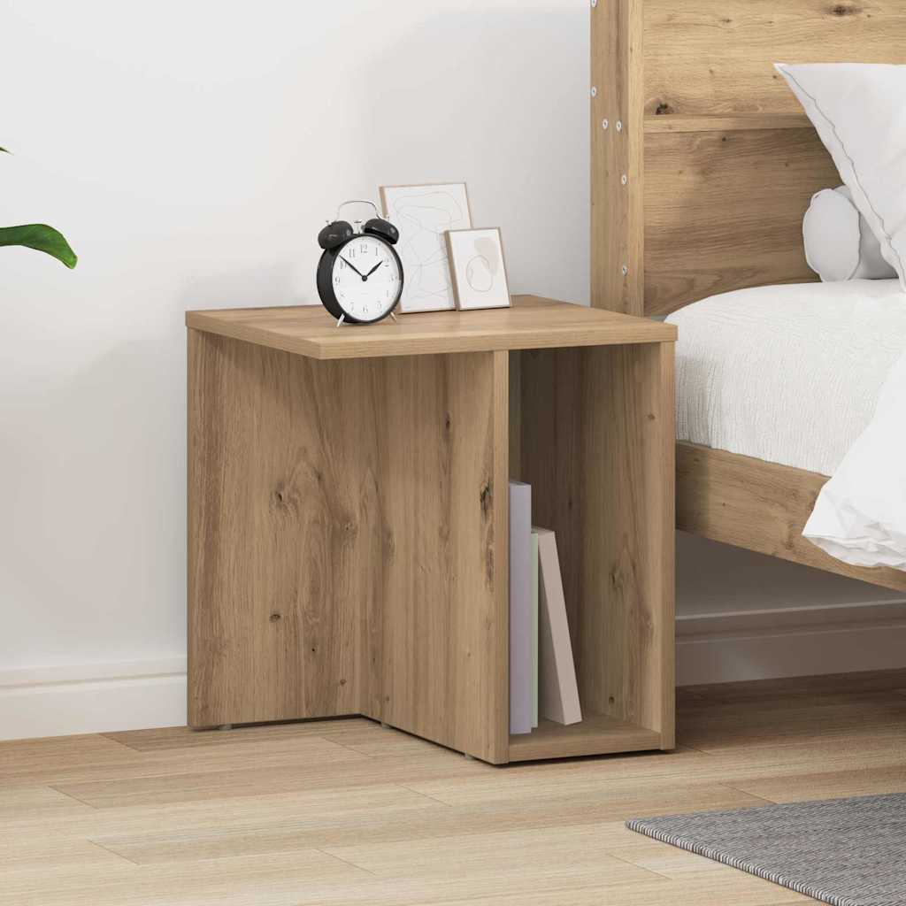 Bijzettafel 2 pcs Artisan Eiken 37 x 32 x 40 cm Bewerkt hout is nu te koop bij PeponiXL, paradijselijk wonen!