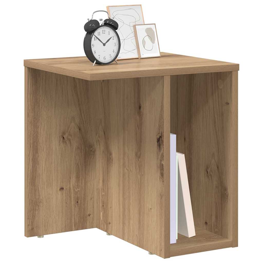 Bijzettafel 2 pcs Artisan Eiken 37 x 32 x 40 cm Bewerkt hout is nu te koop bij PeponiXL, paradijselijk wonen!