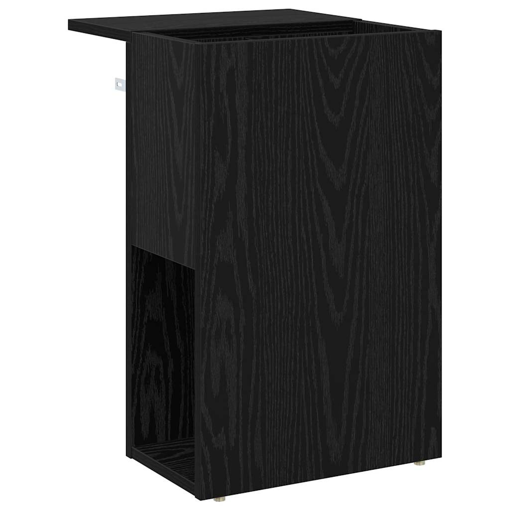 Bijzettafel Zwart Eiken 35 x 40 x 55 cm Bewerkt hout is nu te koop bij PeponiXL, paradijselijk wonen!