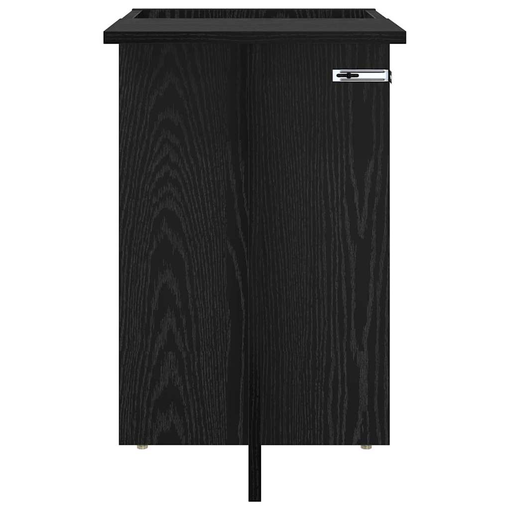 Bijzettafel Zwart Eiken 35 x 40 x 55 cm Bewerkt hout is nu te koop bij PeponiXL, paradijselijk wonen!