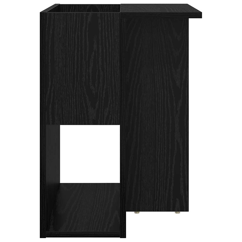 Bijzettafel Zwart Eiken 35 x 40 x 55 cm Bewerkt hout is nu te koop bij PeponiXL, paradijselijk wonen!
