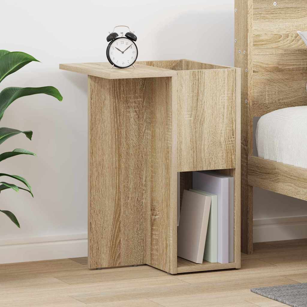 Bijzettafel Sonoma Eiken 35 x 40 x 55 cm Bewerkt hout is nu te koop bij PeponiXL, paradijselijk wonen!