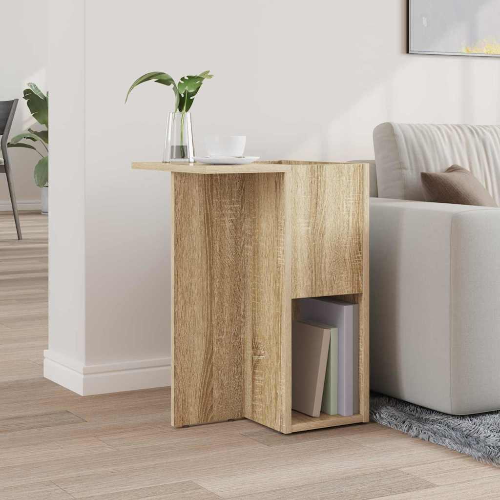 Bijzettafel Sonoma Eiken 35 x 40 x 55 cm Bewerkt hout is nu te koop bij PeponiXL, paradijselijk wonen!