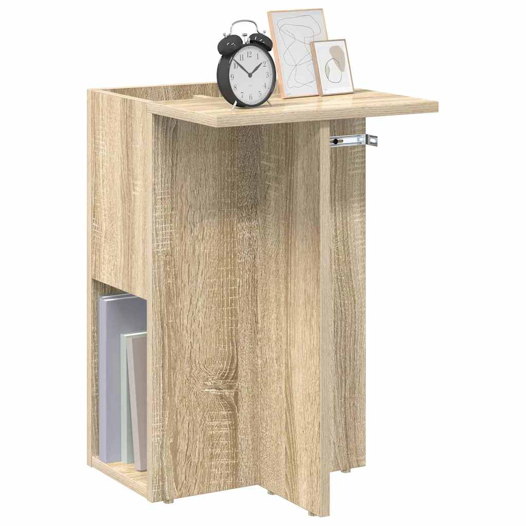 Bijzettafel Sonoma Eiken 35 x 40 x 55 cm Bewerkt hout is nu te koop bij PeponiXL, paradijselijk wonen!