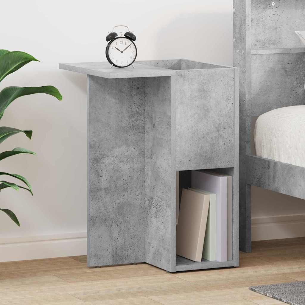 Bijzettafel Beton Grijs 35 x 40 x 55 cm Bewerkt hout is nu te koop bij PeponiXL, paradijselijk wonen!