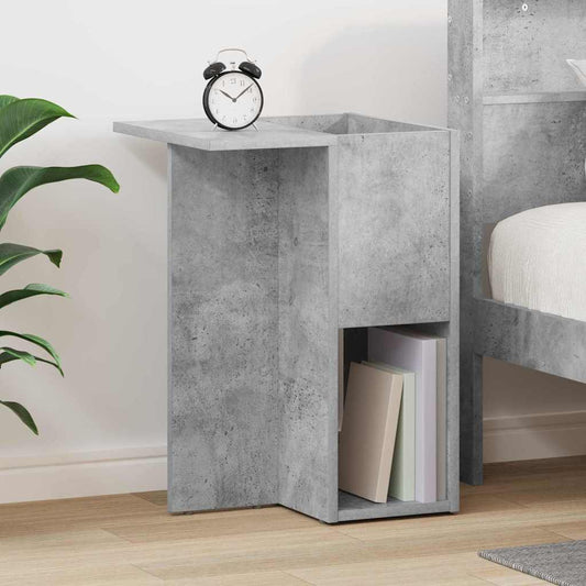 Bijzettafel Beton Grijs 35 x 40 x 55 cm Bewerkt hout is nu te koop bij PeponiXL, paradijselijk wonen!