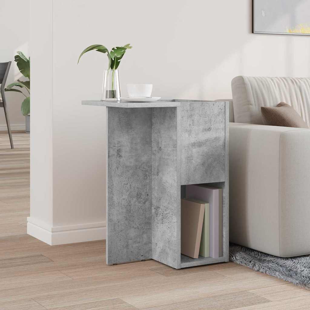 Bijzettafel Beton Grijs 35 x 40 x 55 cm Bewerkt hout is nu te koop bij PeponiXL, paradijselijk wonen!