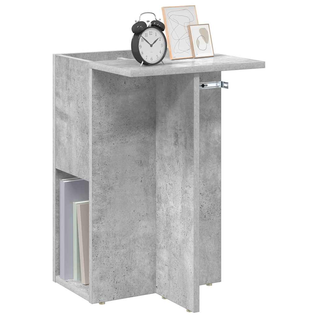 Bijzettafel Beton Grijs 35 x 40 x 55 cm Bewerkt hout is nu te koop bij PeponiXL, paradijselijk wonen!
