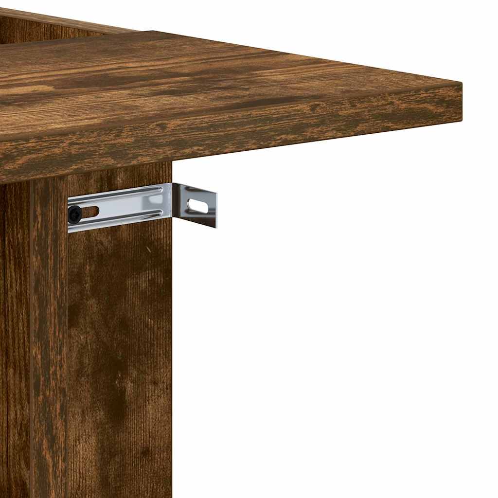 Bijzettafel Gerookt eiken 35 x 40 x 55 cm Bewerkt hout is nu te koop bij PeponiXL, paradijselijk wonen!