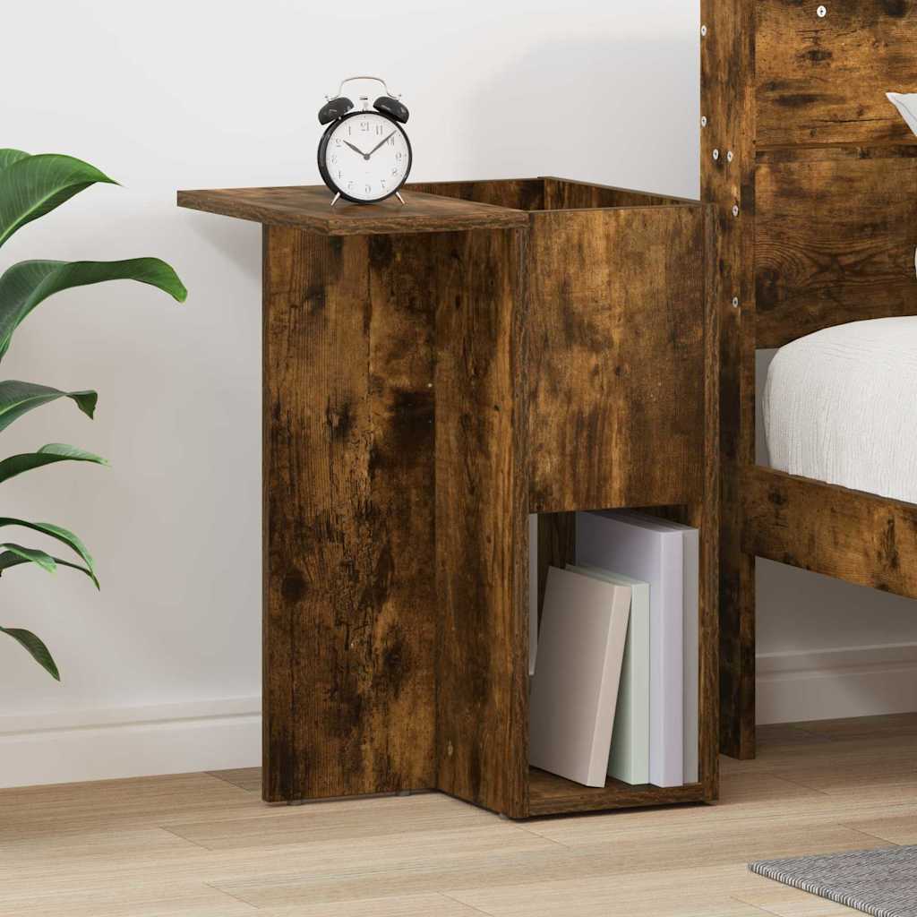 Bijzettafel Gerookt eiken 35 x 40 x 55 cm Bewerkt hout is nu te koop bij PeponiXL, paradijselijk wonen!