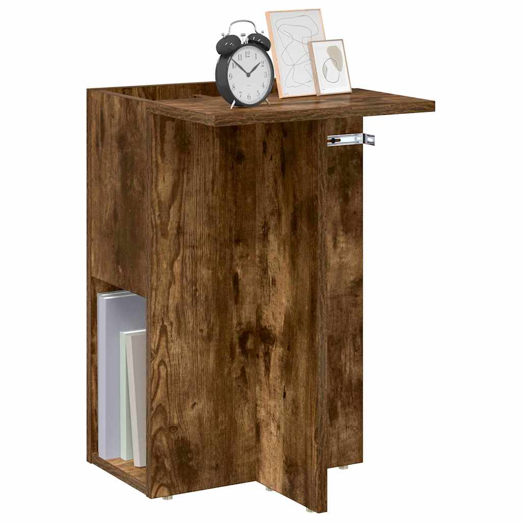 Bijzettafel Gerookt eiken 35 x 40 x 55 cm Bewerkt hout is nu te koop bij PeponiXL, paradijselijk wonen!