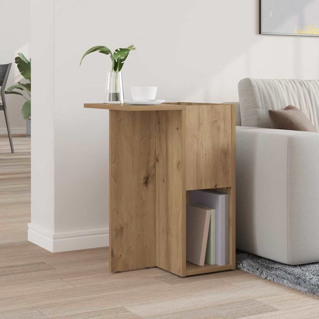 Bijzettafel Artisan Eiken 35 x 40 x 55 cm Bewerkt hout is nu te koop bij PeponiXL, paradijselijk wonen!