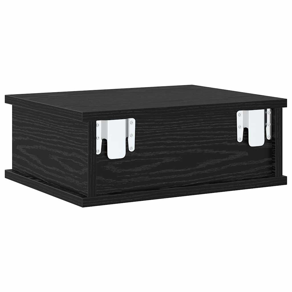 Nachtkastje Zwart Eiken 40 x 31 x 15 cm Bewerkt hout is nu te koop bij PeponiXL, paradijselijk wonen!