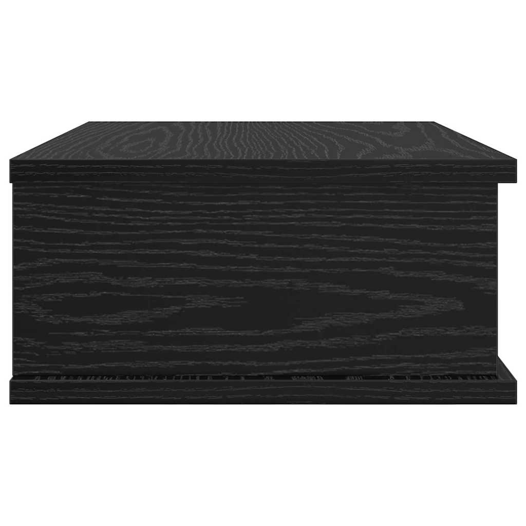 Nachtkastje Zwart Eiken 40 x 31 x 15 cm Bewerkt hout is nu te koop bij PeponiXL, paradijselijk wonen!
