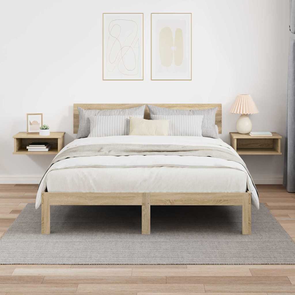 Nachtkastje 2 pcs Sonoma Eiken 40 x 31 x 15 cm Bewerkt hout is nu te koop bij PeponiXL, paradijselijk wonen!