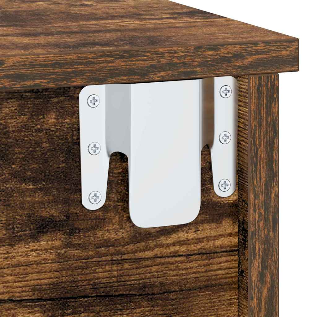 Nachtkastje 2 pcs Gerookt eiken 40 x 31 x 15 cm Bewerkt hout is nu te koop bij PeponiXL, paradijselijk wonen!