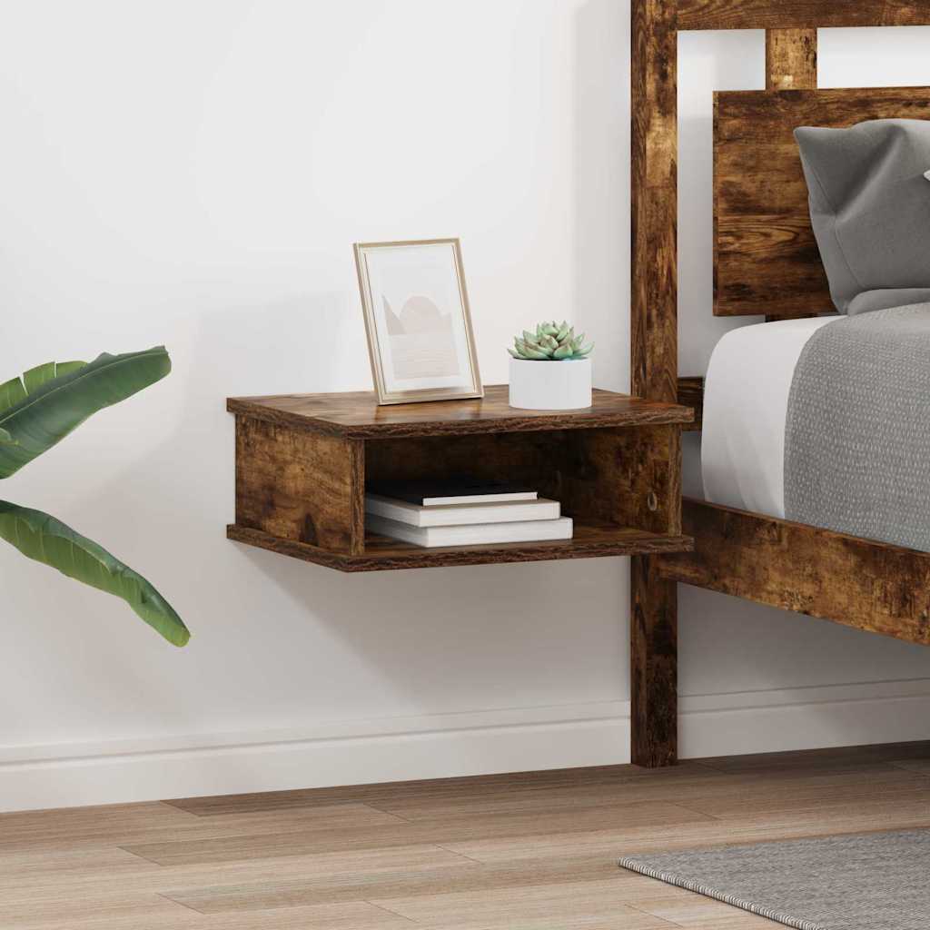 Nachtkastje 2 pcs Gerookt eiken 40 x 31 x 15 cm Bewerkt hout is nu te koop bij PeponiXL, paradijselijk wonen!