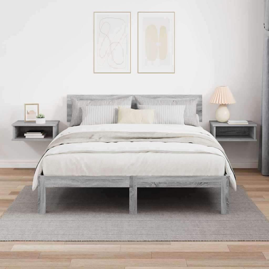 Nachtkastje 2 pcs Grijs Sonoma 40 x 31 x 15 cm Bewerkt hout is nu te koop bij PeponiXL, paradijselijk wonen!