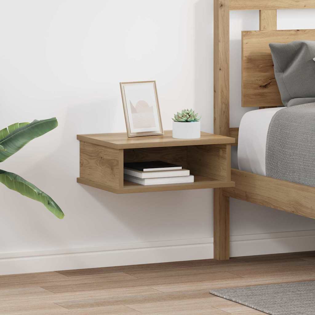 Nachtkastje 2 pcs Artisan Eiken 40 x 31 x 15 cm Bewerkt hout is nu te koop bij PeponiXL, paradijselijk wonen!
